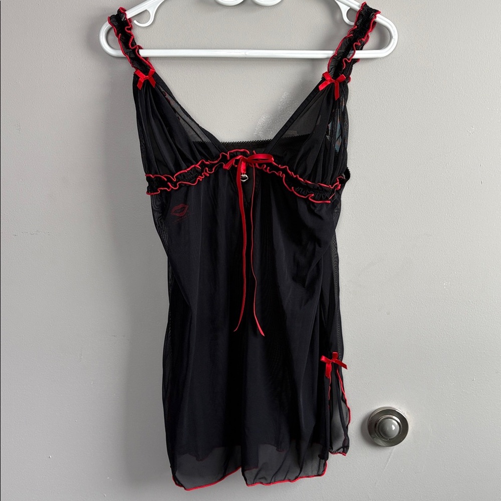 💥3/$33💥 Coquette Elegant Black Sheer Women's Nightgown